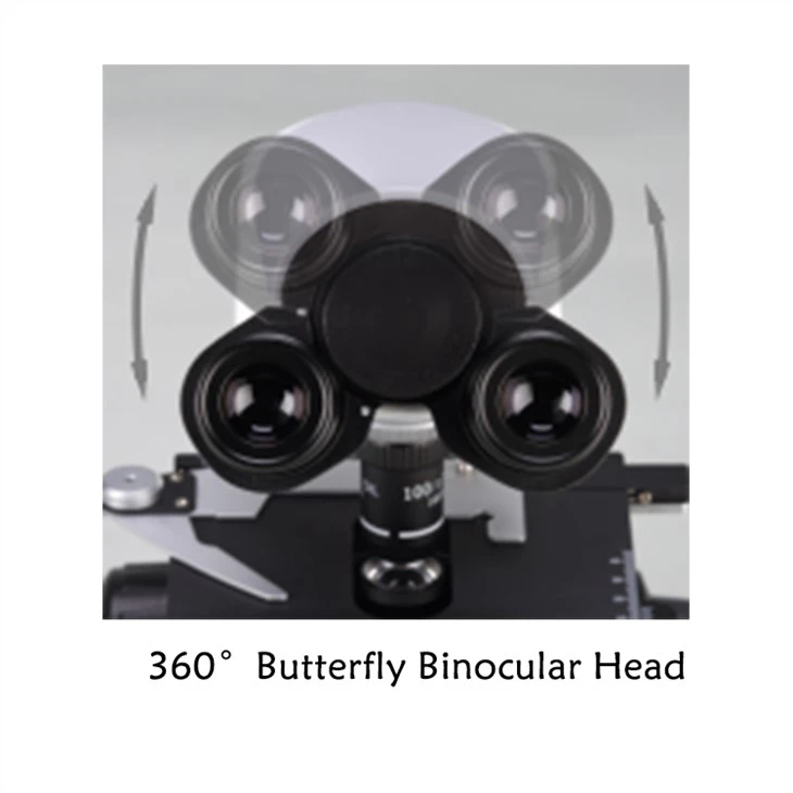 360 degrees eyepiece tube butterfly rotatable inverted metallurgical microscope